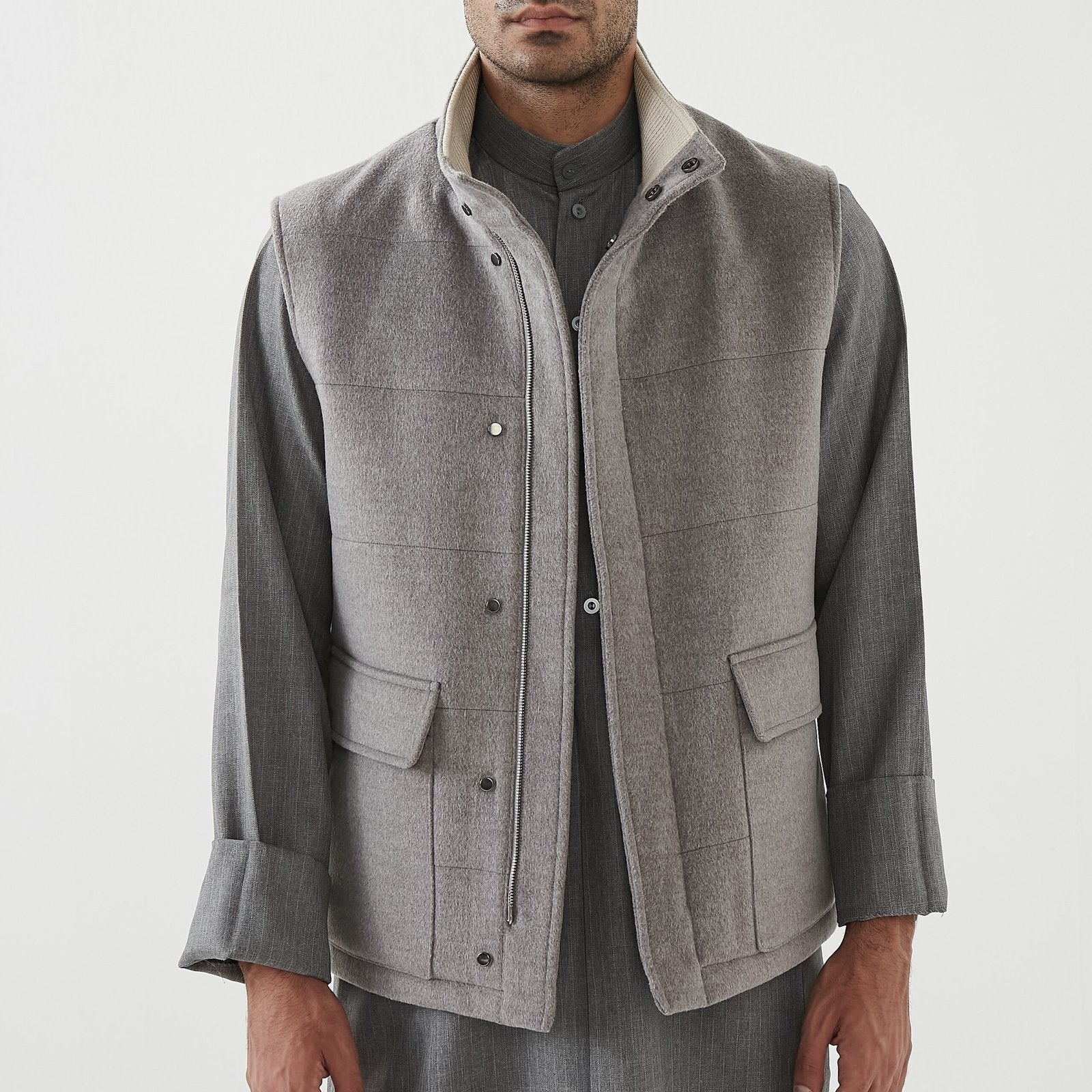 Grigio Wool Field Vest