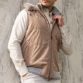 Quilted Fur-Trim Puffer Vest