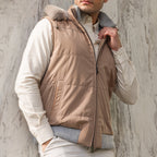 Quilted Fur-Trim Puffer Vest