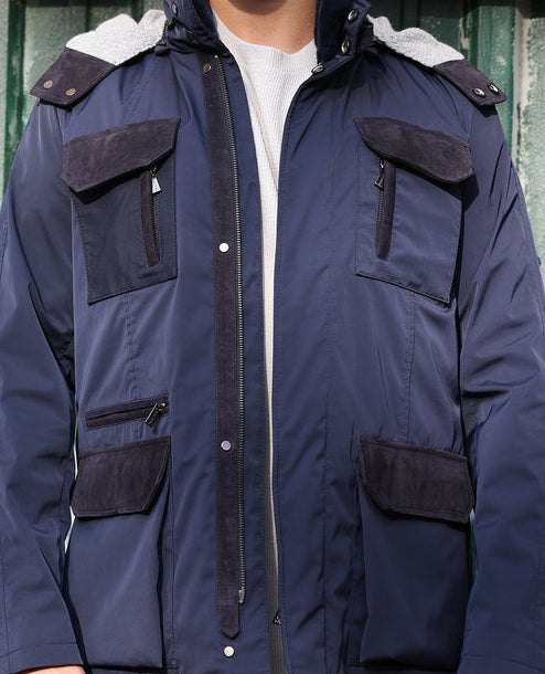 Utility Suede-Trim Field Jacket