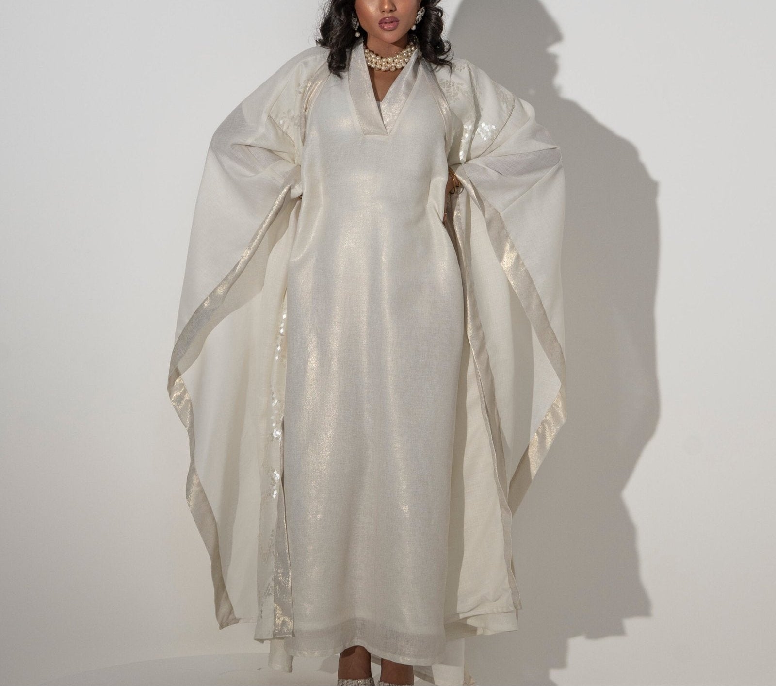 Elegant Kaftan Set with Crystal Details