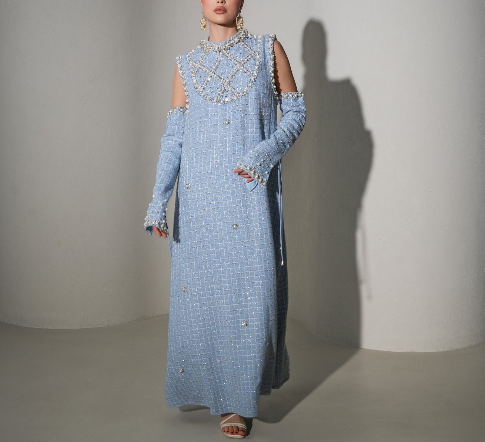 Crystal Elegance High Neck Dress