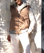 Quilted Fur-Trim Puffer Vest