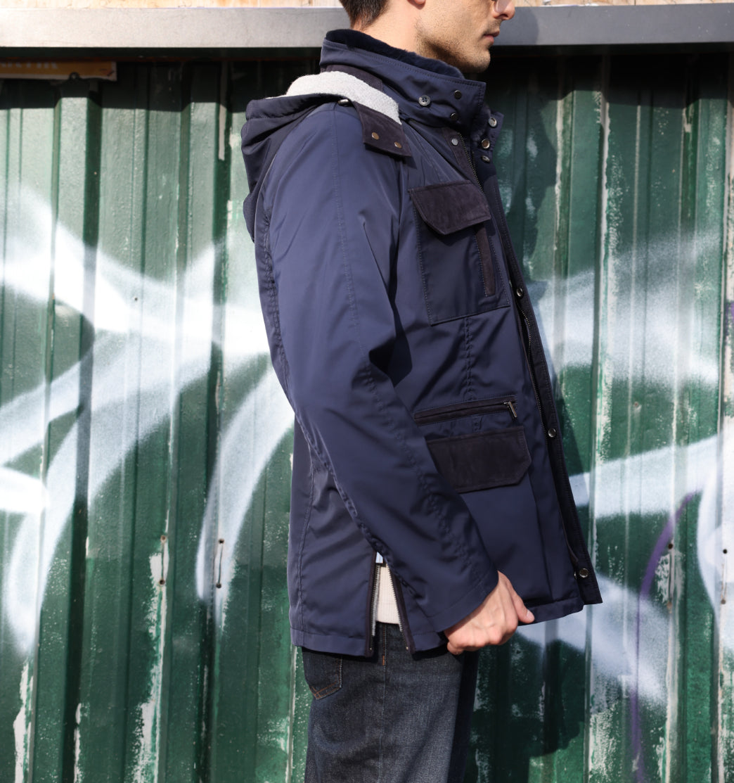 Utility Suede-Trim Field Jacket