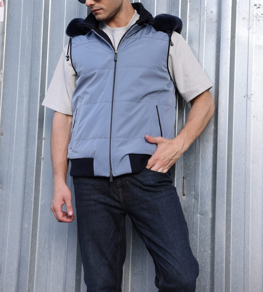 Cielo Fur-Hood Puffer Vest