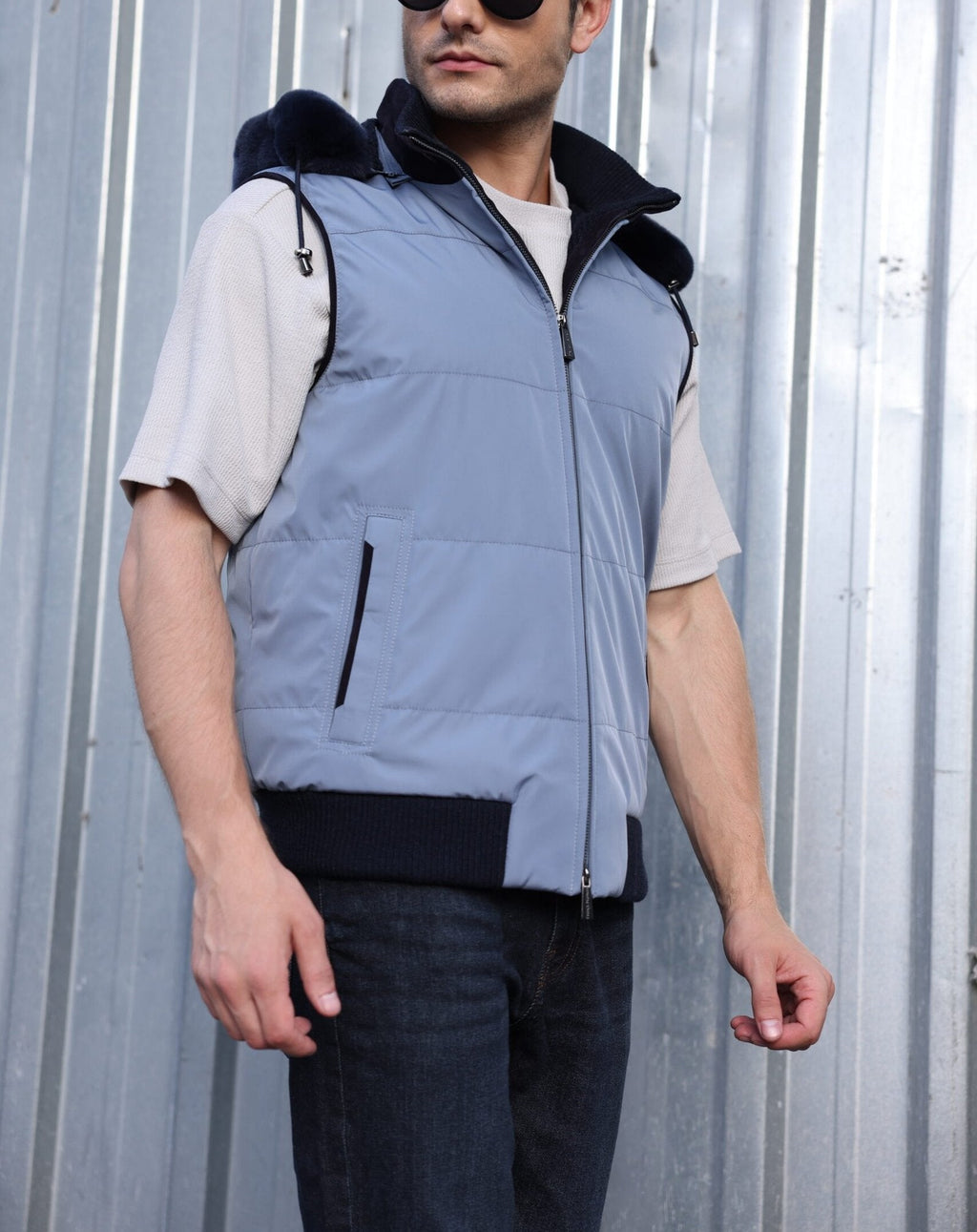 Cielo Fur-Hood Puffer Vest