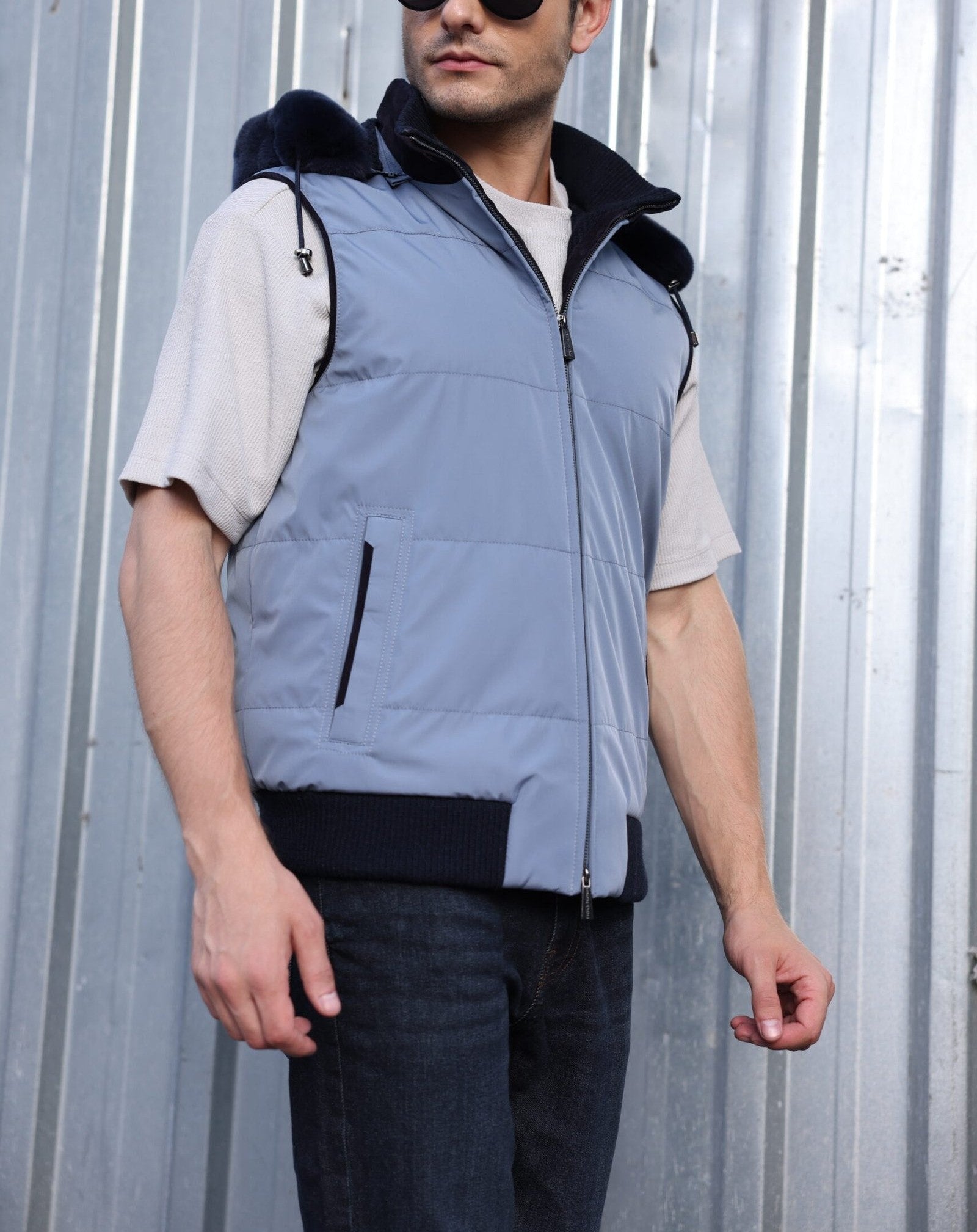 Cielo Fur-Hood Puffer Vest