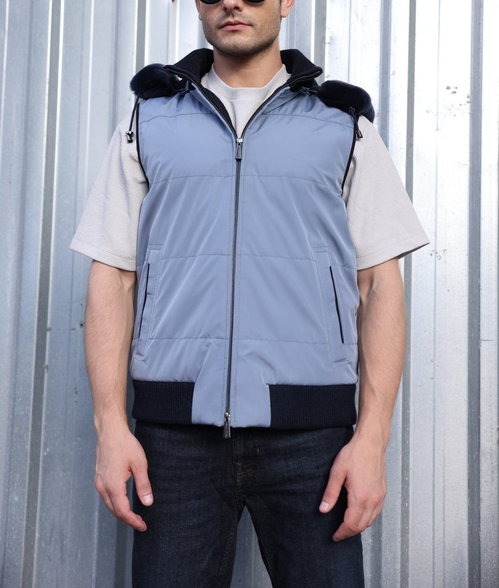 Cielo Fur-Hood Puffer Vest