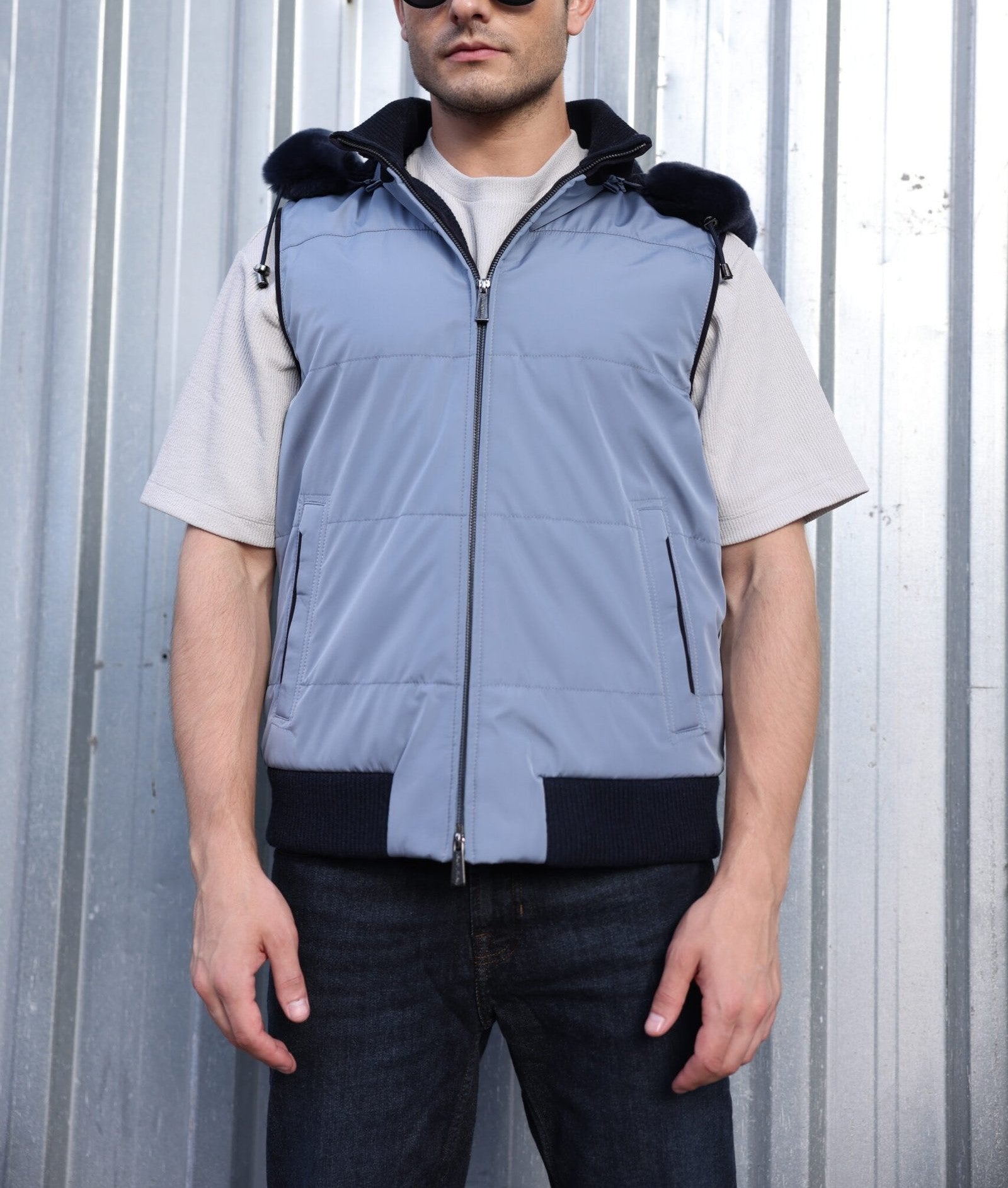 Cielo Fur-Hood Puffer Vest
