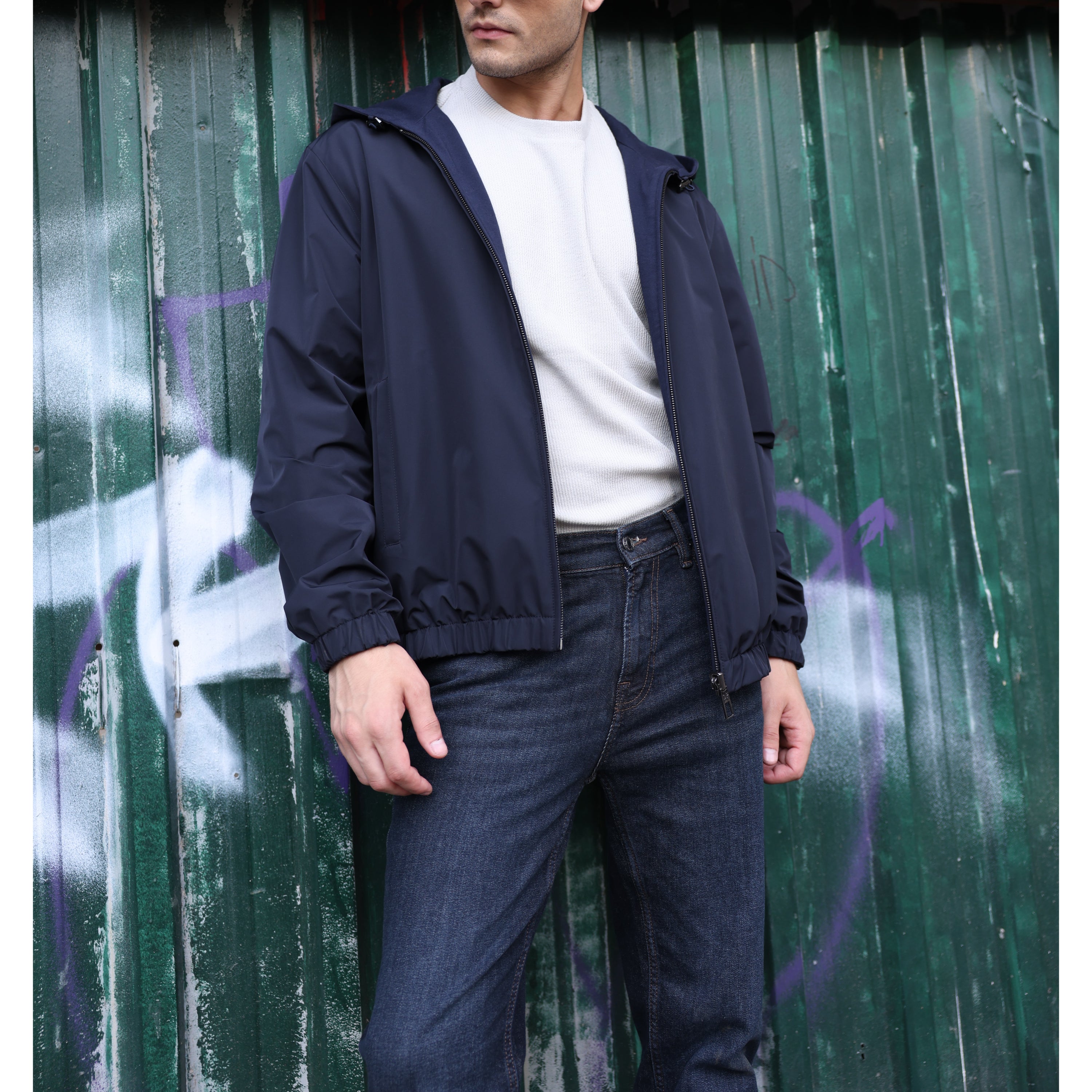 Reversible Bomber with hoodie