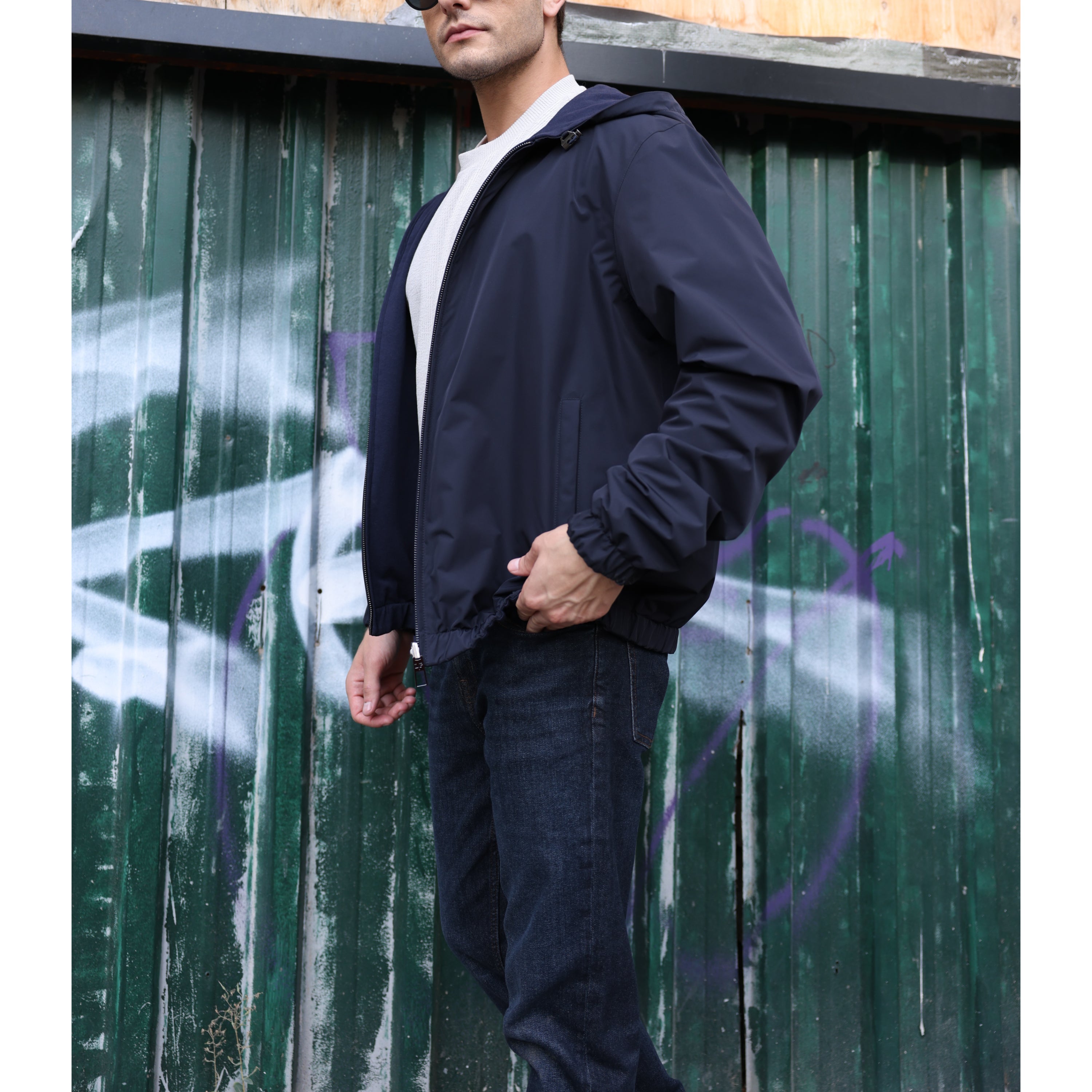 Reversible Bomber with hoodie