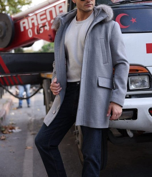 Grey Elegance Cashmere Coat