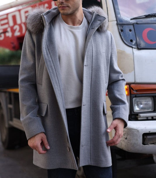 Grey Elegance Cashmere Coat