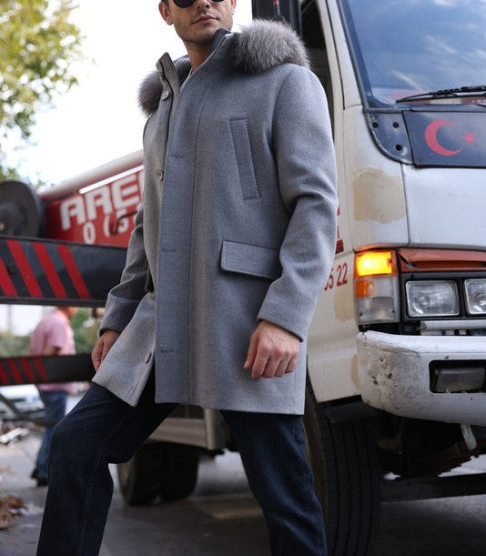 Grey Elegance Cashmere Coat
