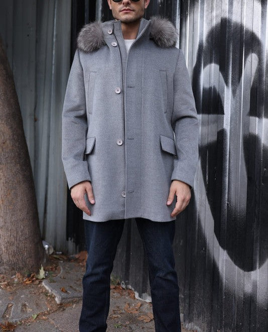 Grey Elegance Cashmere Coat