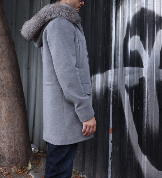 Grey Elegance Cashmere Coat