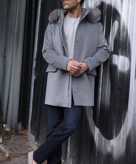 Grey Elegance Cashmere Coat