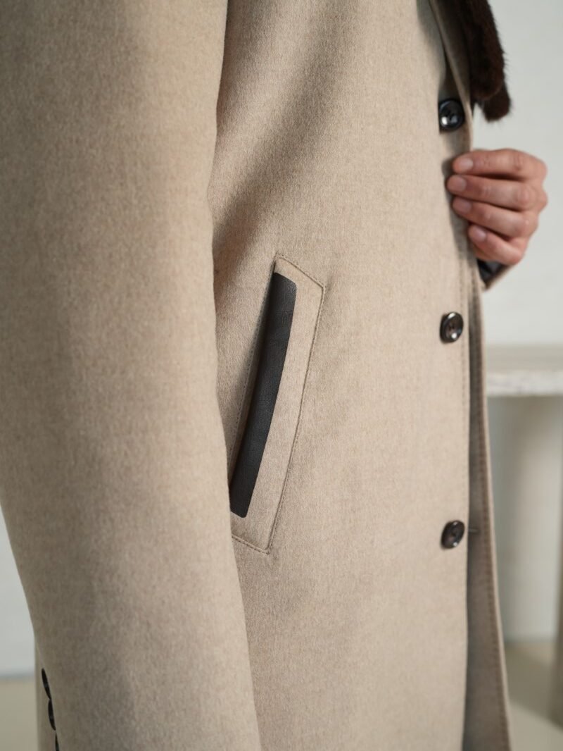 Blend Coat with Mink Collar