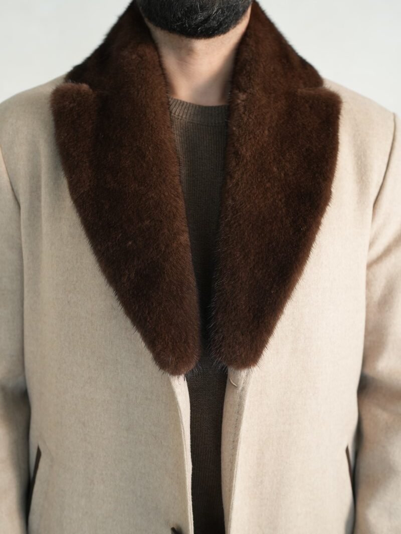 Blend Coat with Mink Collar