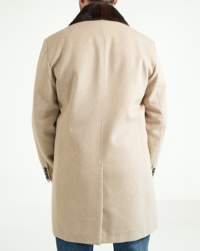 Blend Coat with Mink Collar