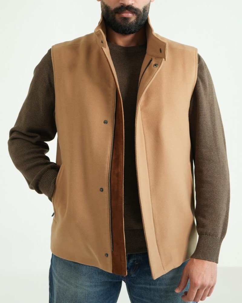 Camel Cashmere Blend Vest
