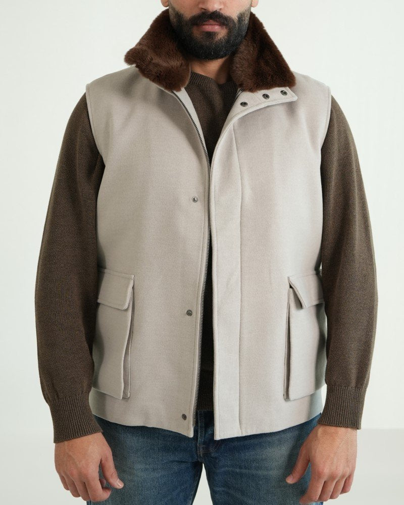 Cashmere Removable Rex Fur
