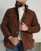 Shearling-Touch Suede Field Jacket