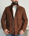 Shearling-Touch Suede Field Jacket