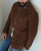 Shearling-Touch Suede Field Jacket