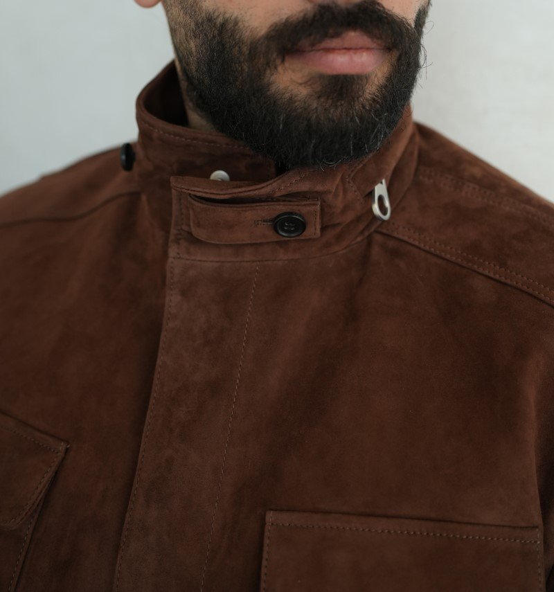 Shearling-Touch Suede Field Jacket