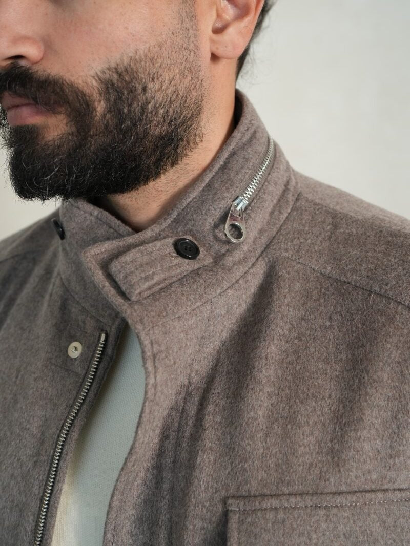 Cashmere-Wool Utility Jacket