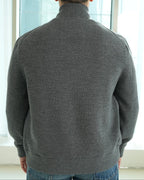 Suede Panel Wool-Knit