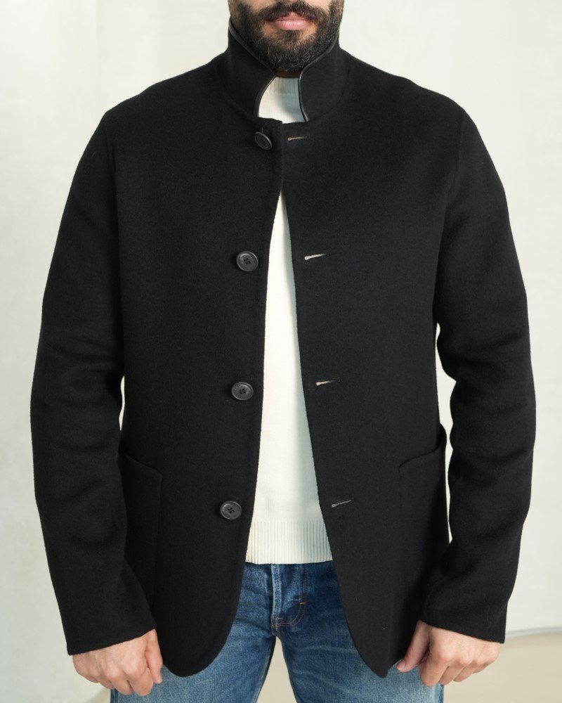 Regal Cashmere Stand-Collar Coat