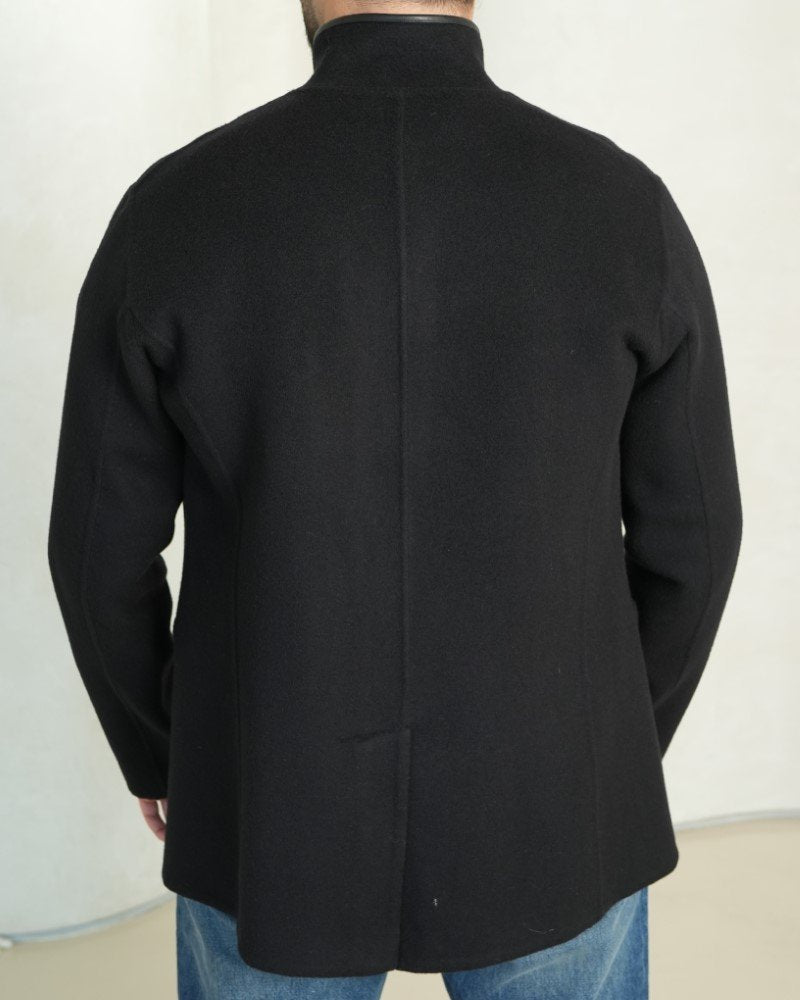 Regal Cashmere Stand-Collar Coat