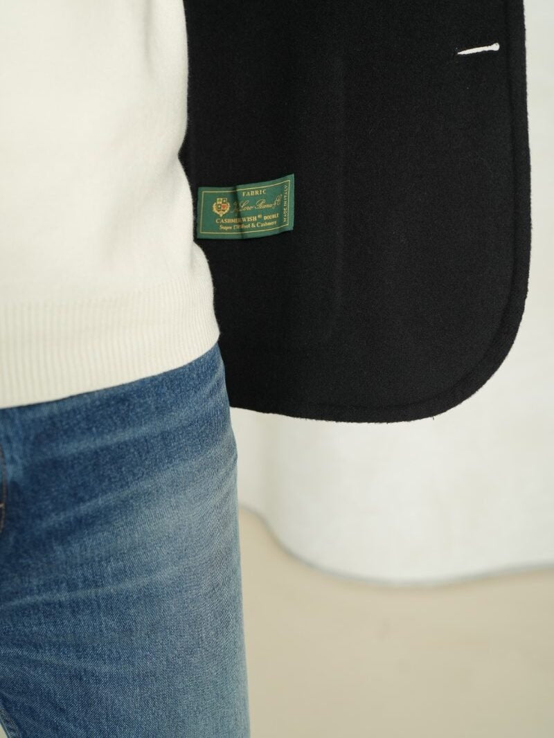 Regal Cashmere Stand-Collar Coat