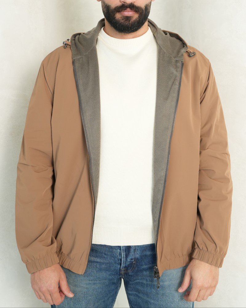 Reversible Hooded Bomber Coat