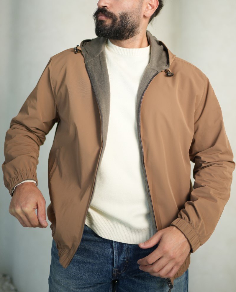 Reversible Hooded Bomber Coat