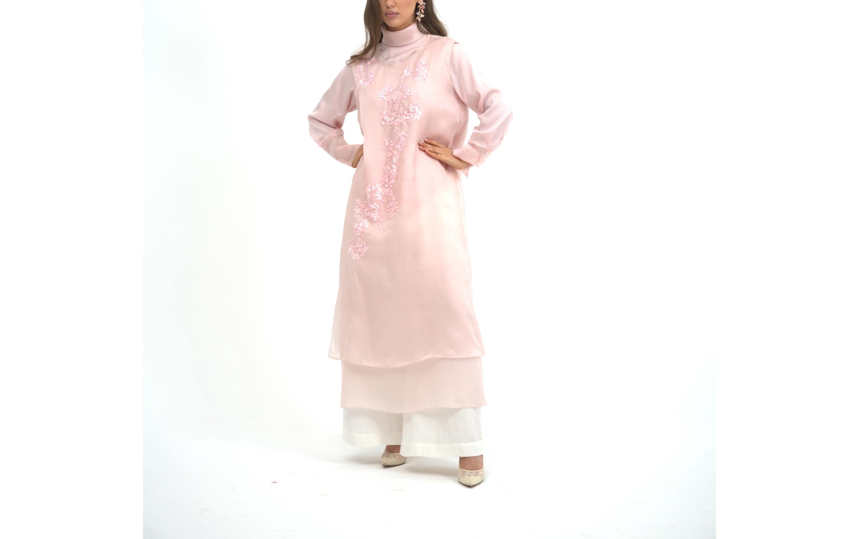 Pink Embroidery Dress