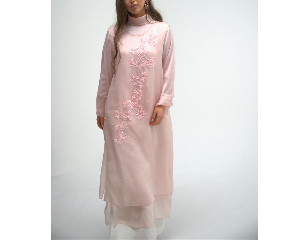 Pink Embroidery Dress