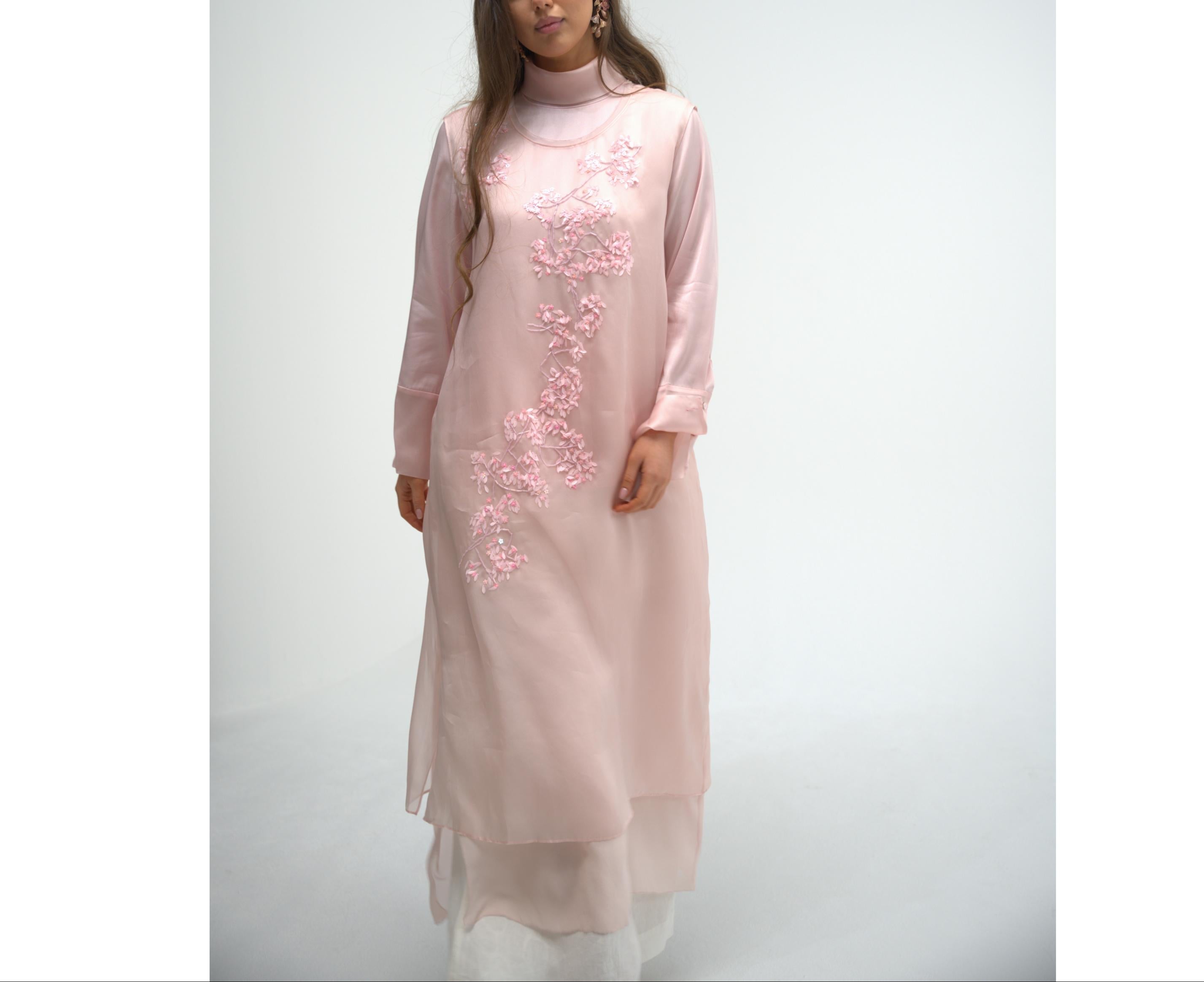 Pink Embroidery Dress