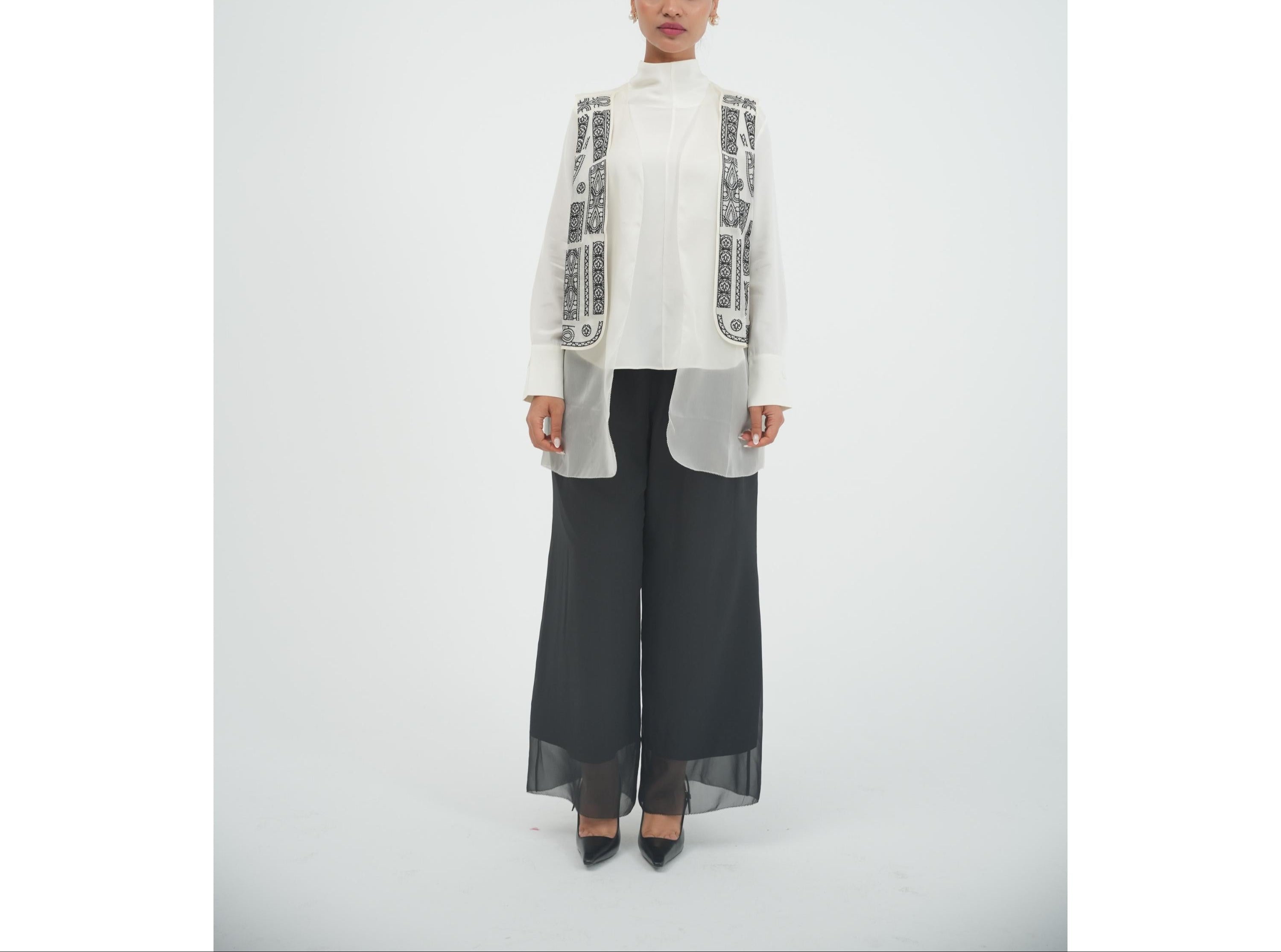 Geom Embroidery Cardigan