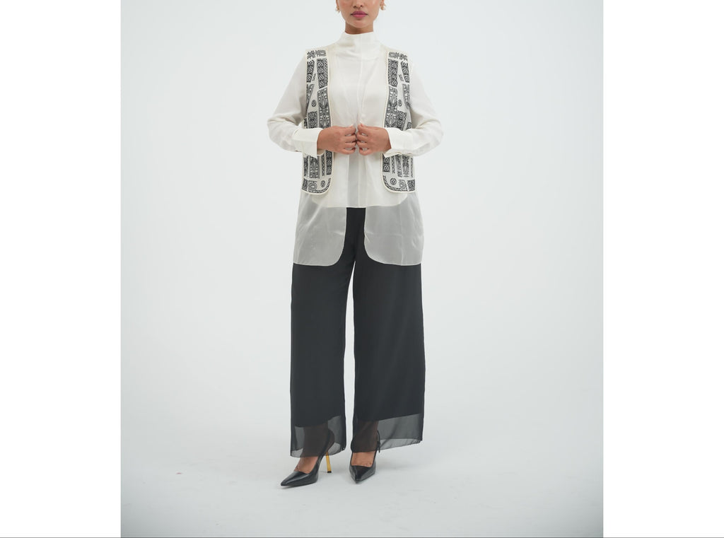 Geom Embroidery Cardigan