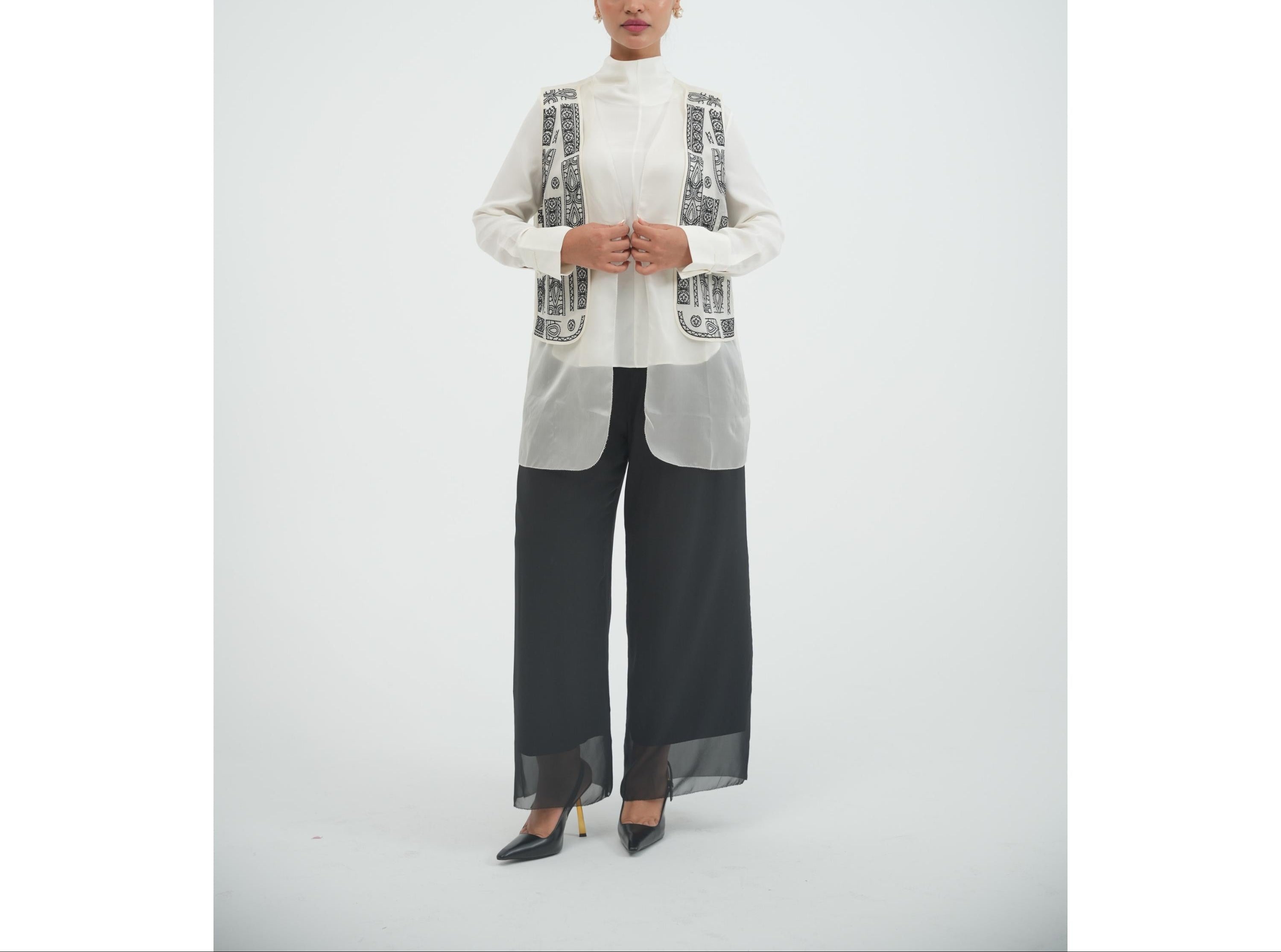 Geom Embroidery Cardigan