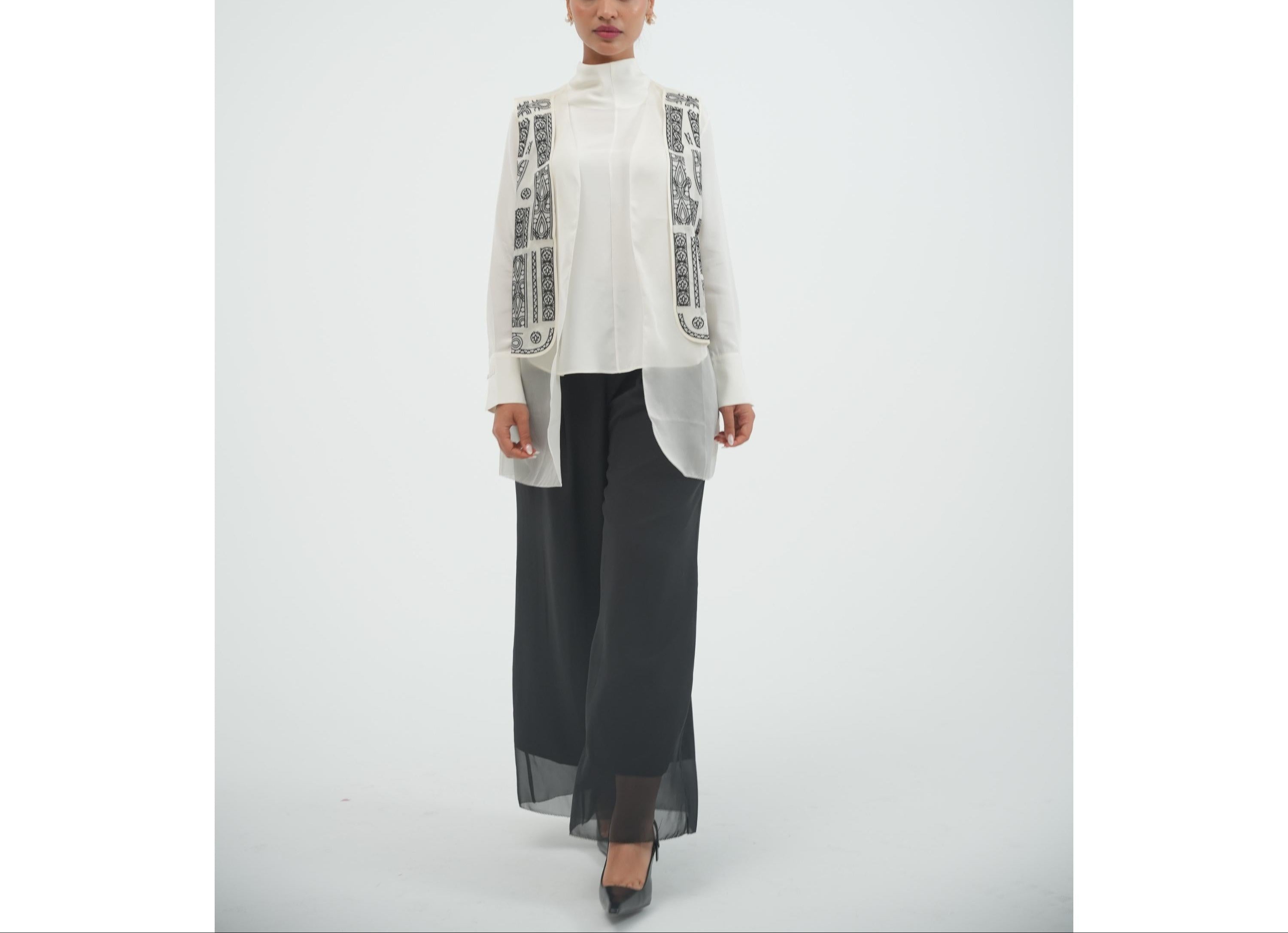 Geom Embroidery Cardigan