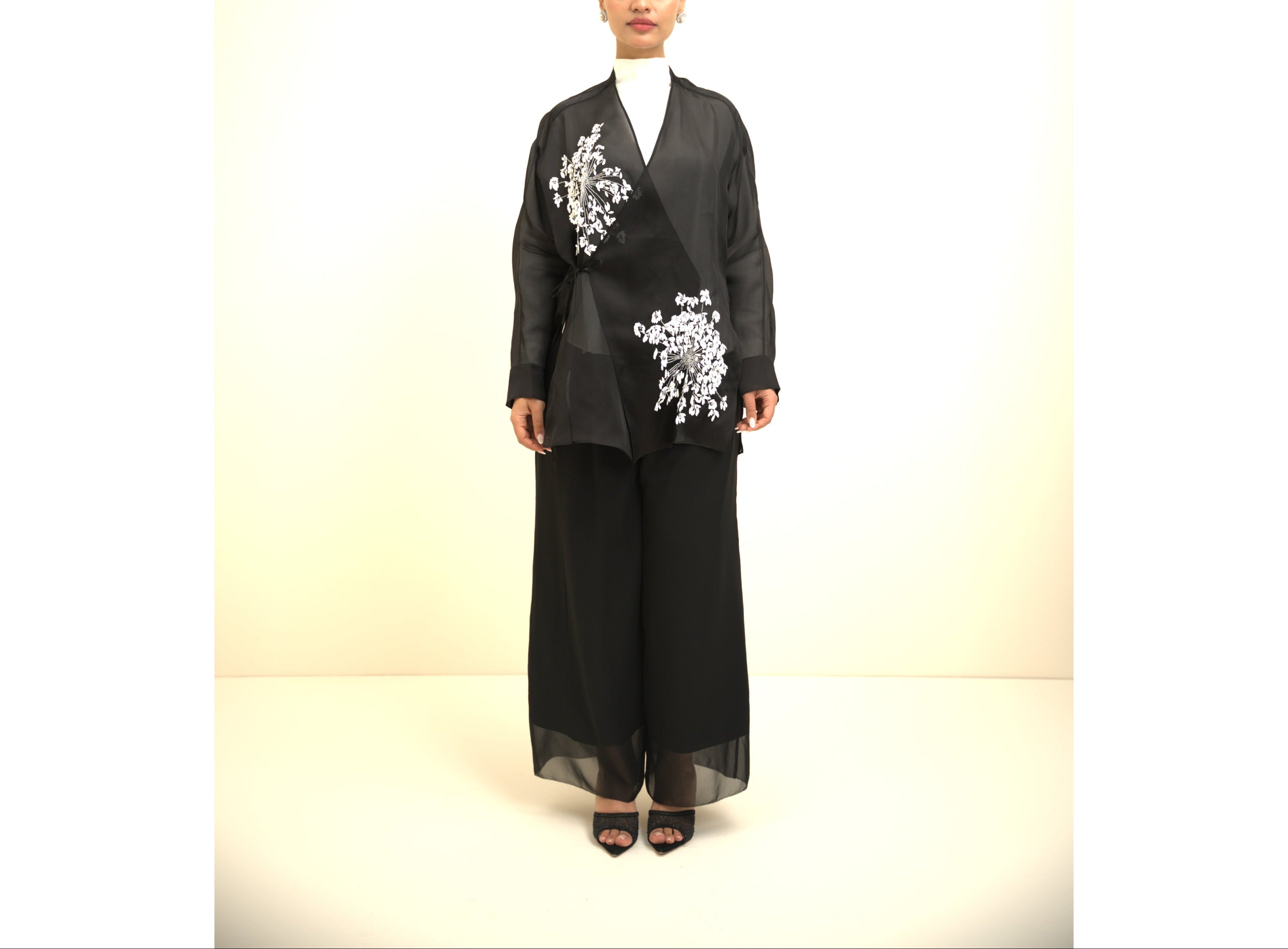 Black Embroidery Cardigan