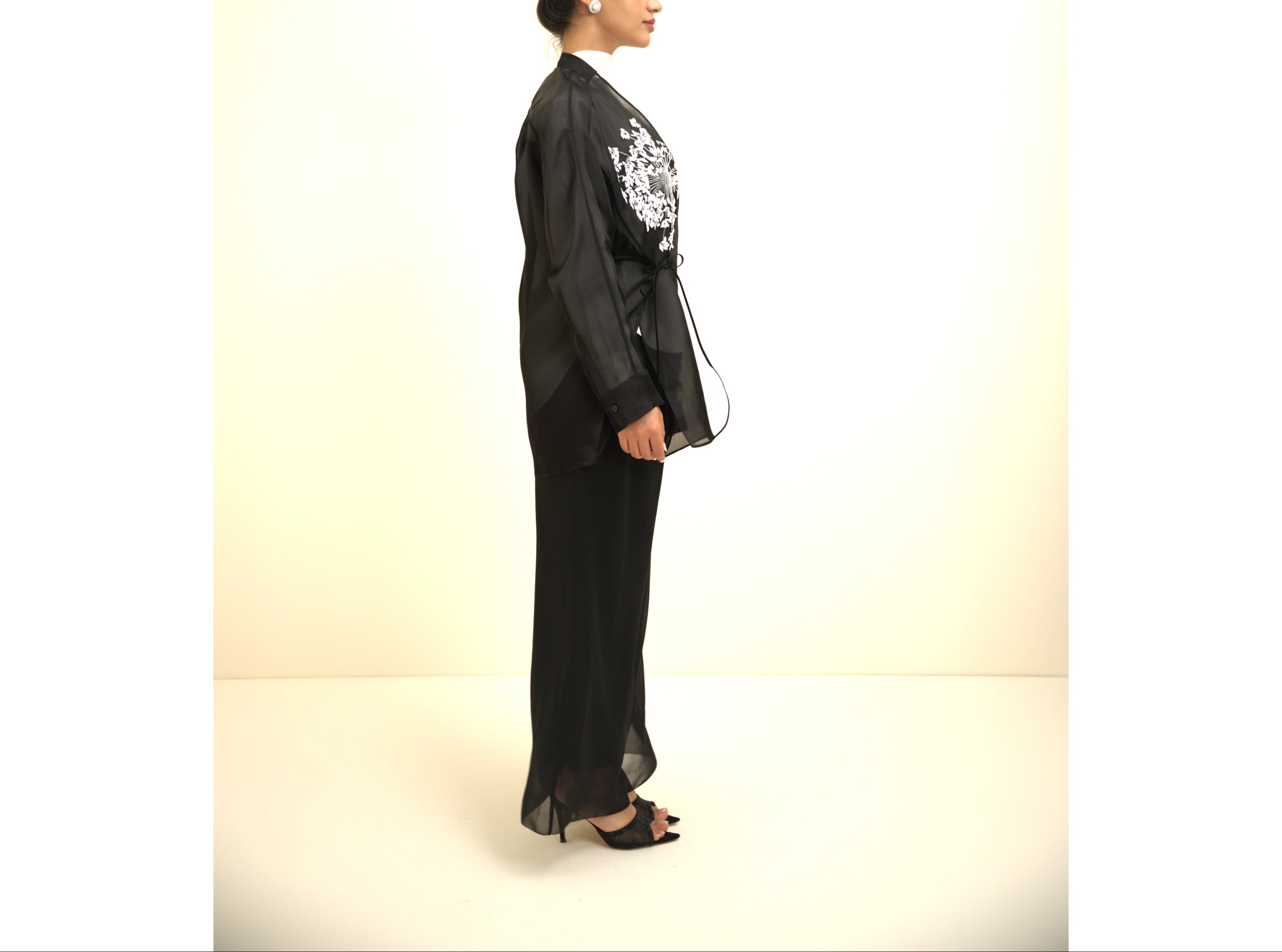 Black Embroidery Cardigan