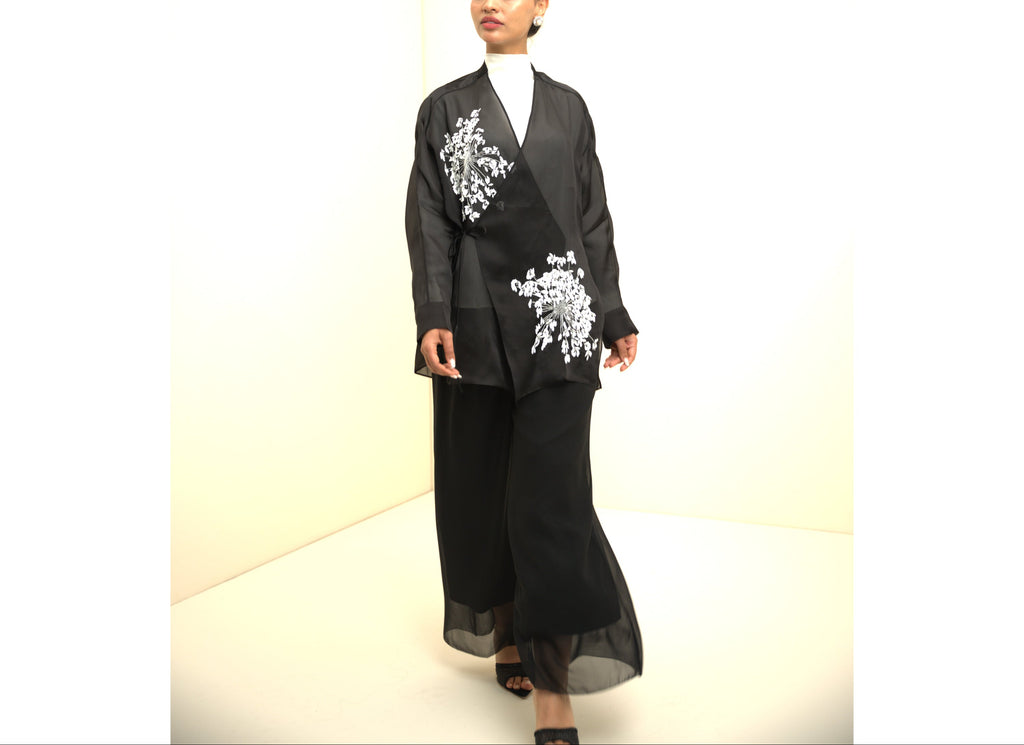 Black Embroidery Cardigan