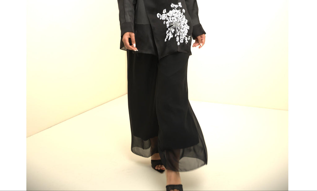 Black Embroidery Cardigan