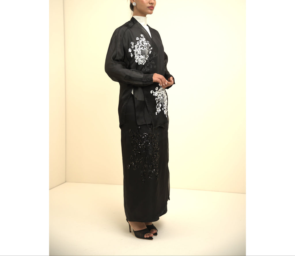Black Embroidery Cardigan