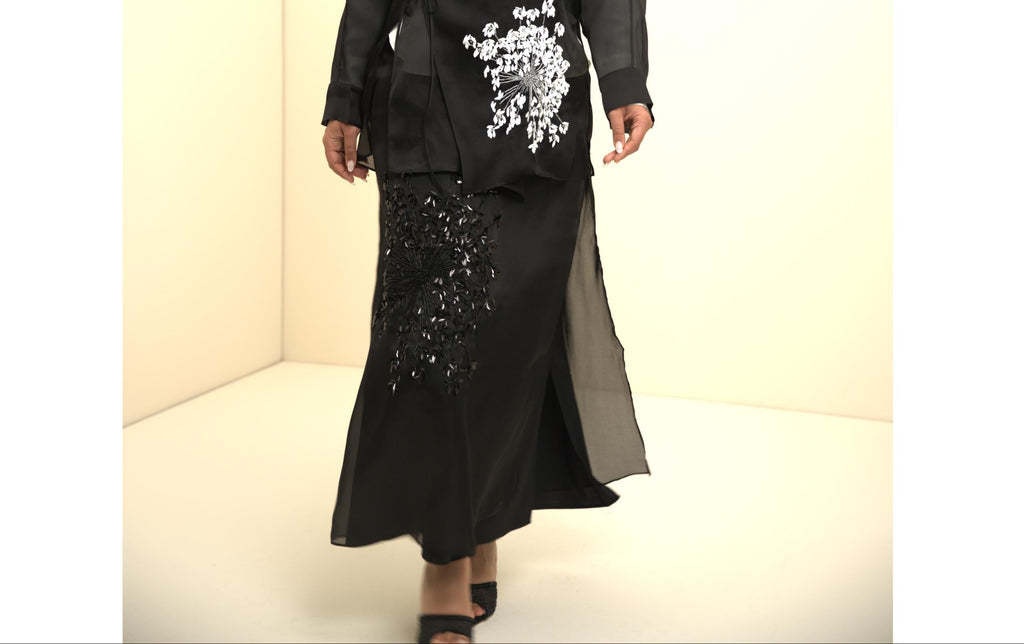 Black Embroidery Cardigan
